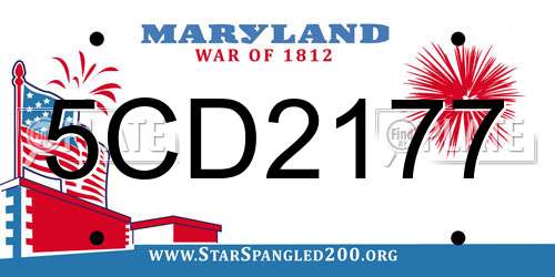 5CD2177 Maryland License Plate