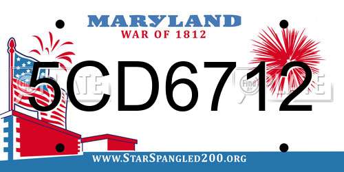 5CD6712 Maryland License Plate