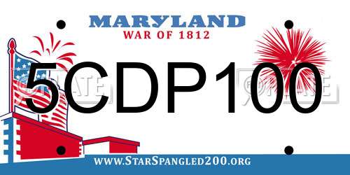 5CDP100 Maryland License Plate
