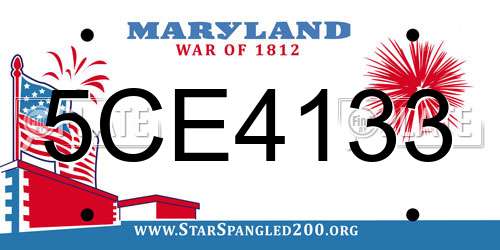 5CE4133 Maryland License Plate