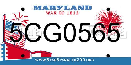 5CG0565 Maryland License Plate