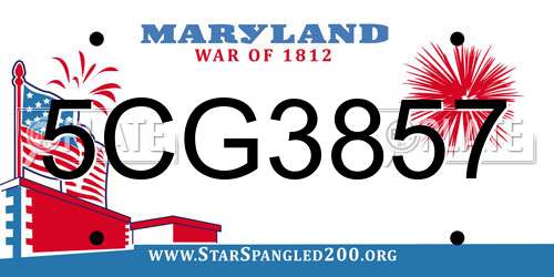 5CG3857 Maryland License Plate