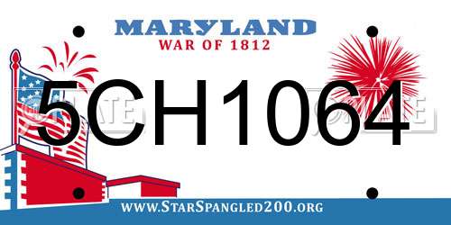 5CH1064 Maryland License Plate