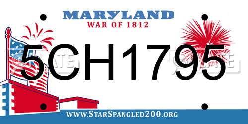 5CH1795 Maryland License Plate