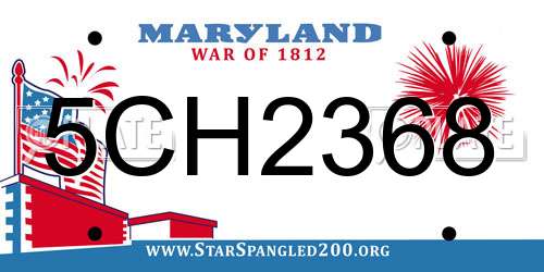 5CH2368 Maryland License Plate