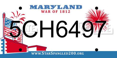 5CH6497 Maryland License Plate