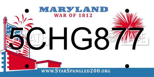 5CHG877 Maryland License Plate