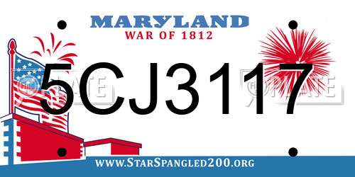 5CJ3117 Maryland License Plate
