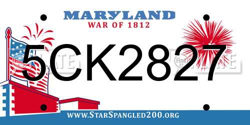 5CK2827 Maryland License Plate