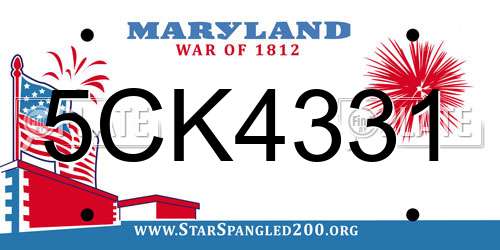 5CK4331 Maryland License Plate