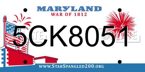 5CK8051 Maryland License Plate