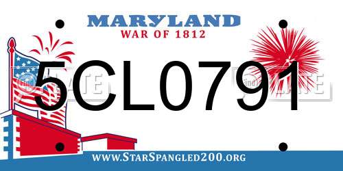 5CL0791 Maryland License Plate