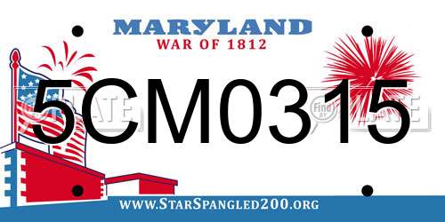 5CM0315 Maryland License Plate