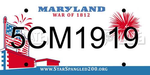 5CM1919 Maryland License Plate