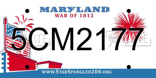 5CM2177 Maryland License Plate