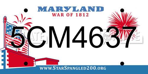 5CM4637 Maryland License Plate