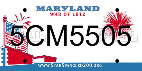 5CM5505 Maryland License Plate