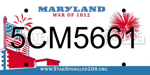5CM5661 Maryland License Plate