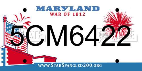 5CM6422 Maryland License Plate