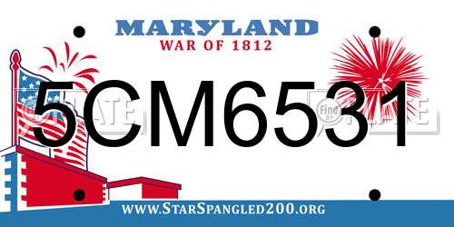 5CM6531 Maryland License Plate