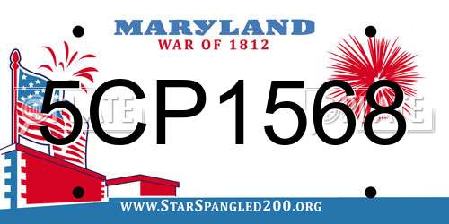 5CP1568 Maryland License Plate