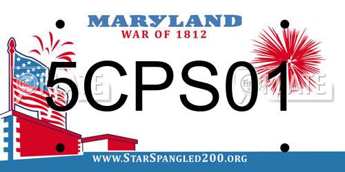 5CPS01 Maryland License Plate