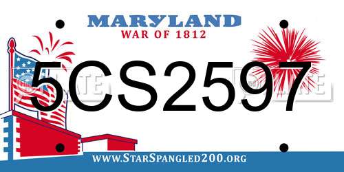 5CS2597 Maryland License Plate