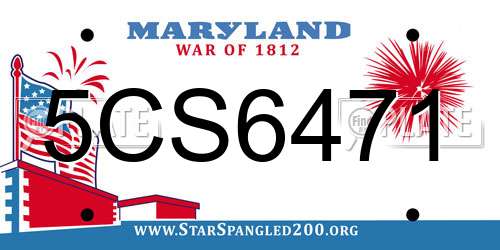 5CS6471 Maryland License Plate