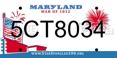 5CT8034 Maryland License Plate