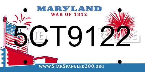 5CT9122 Maryland License Plate