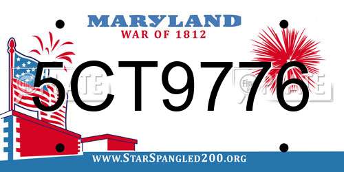 5CT9776 Maryland License Plate
