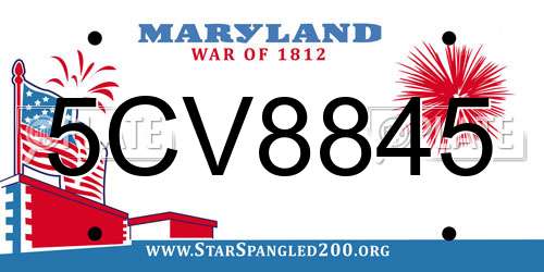 5CV8845 Maryland License Plate