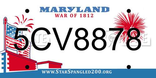 5CV8878 Maryland License Plate