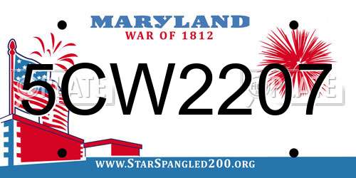 5CW2207 Maryland License Plate