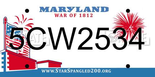 5CW2534 Maryland License Plate