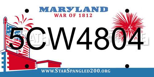 5CW4804 Maryland License Plate