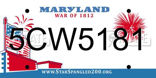 5CW5181 Maryland License Plate