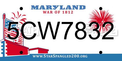 5CW7832 Maryland License Plate