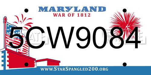 5CW9084 Maryland License Plate