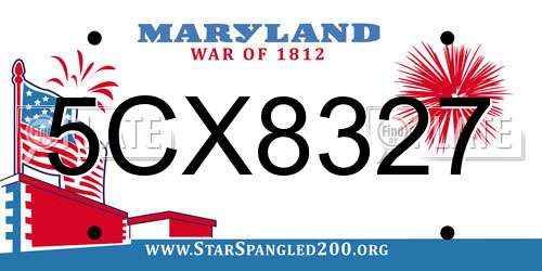 5CX8327 Maryland License Plate
