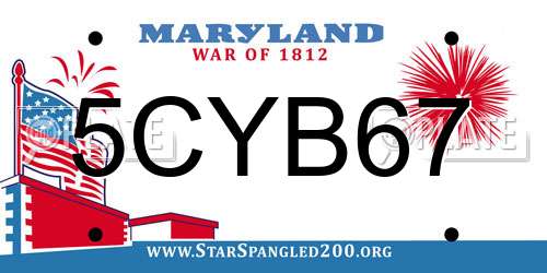 5CYB67 Maryland License Plate