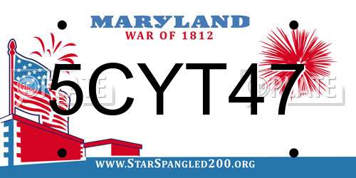 5CYT47 Maryland License Plate