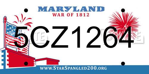 5CZ1264 Maryland License Plate