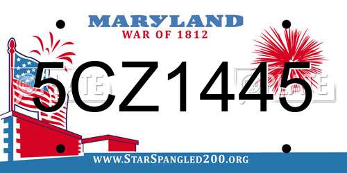 5CZ1445 Maryland License Plate