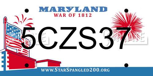 5CZS37 Maryland License Plate