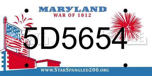 5D5654 Maryland License Plate