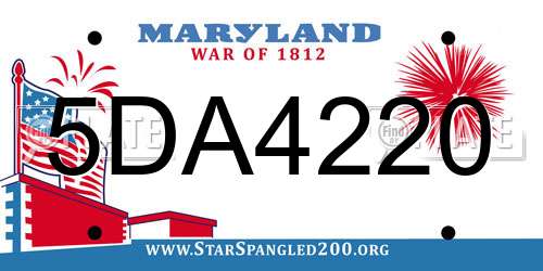 5DA4220 Maryland License Plate