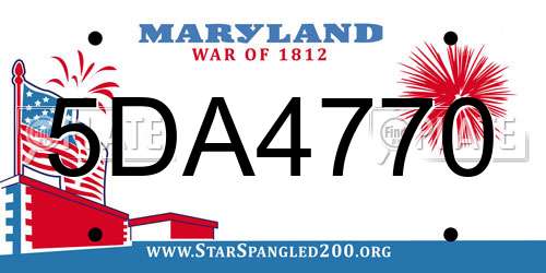 5DA4770 Maryland License Plate