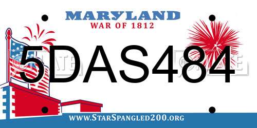5DAS484 Maryland License Plate