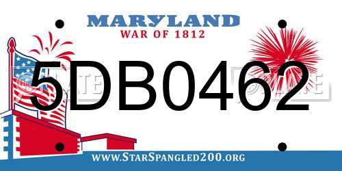 5DB0462 Maryland License Plate